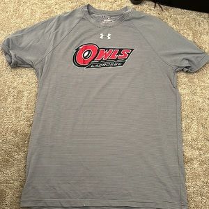 Gray striped temple lacrosse t shirt